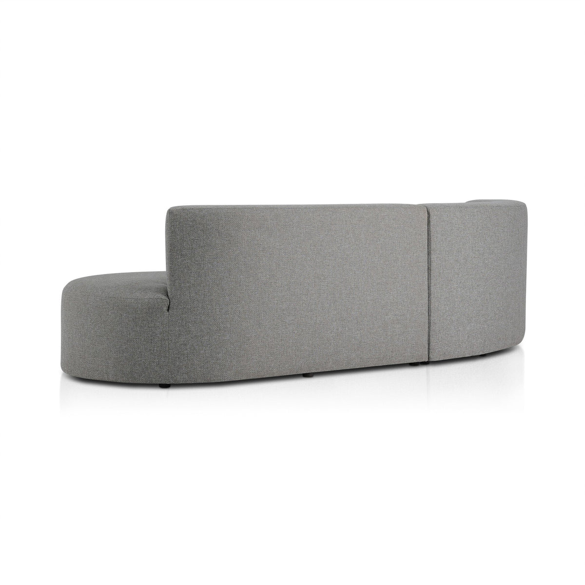 a grey couch on a white background