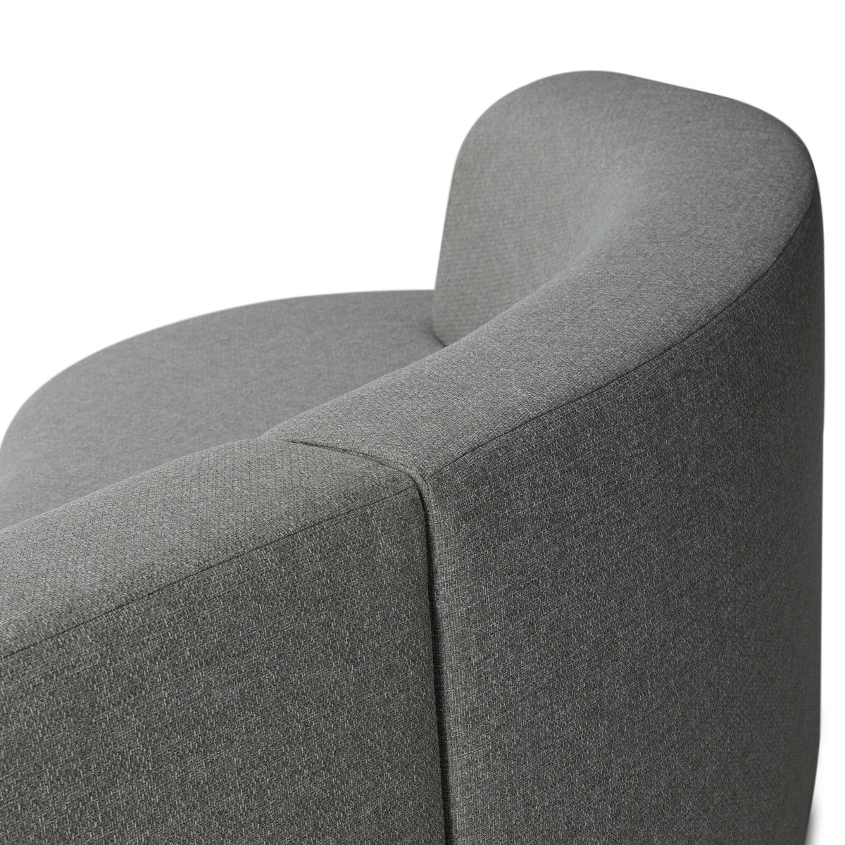 a close up of a grey sofa