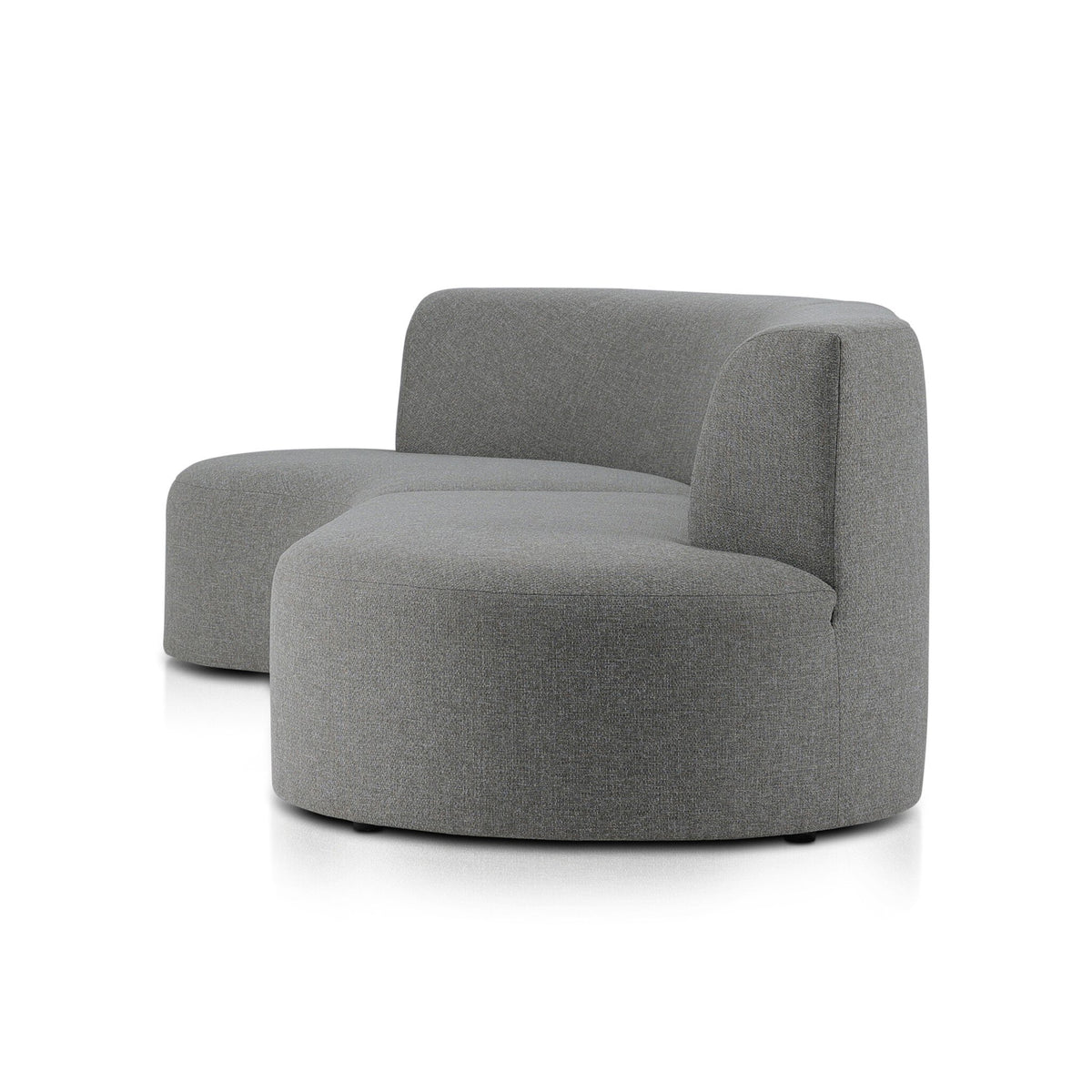 a grey couch with a white background