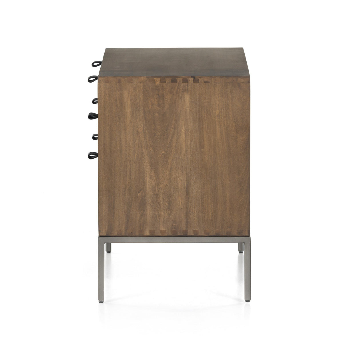 a close up of a wood cabinet