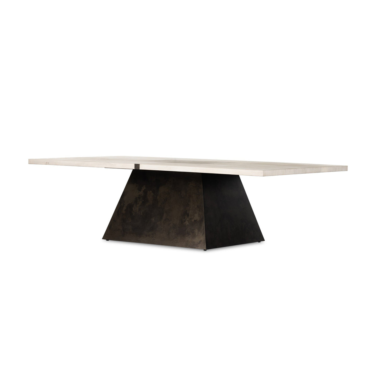 a white table on a black base