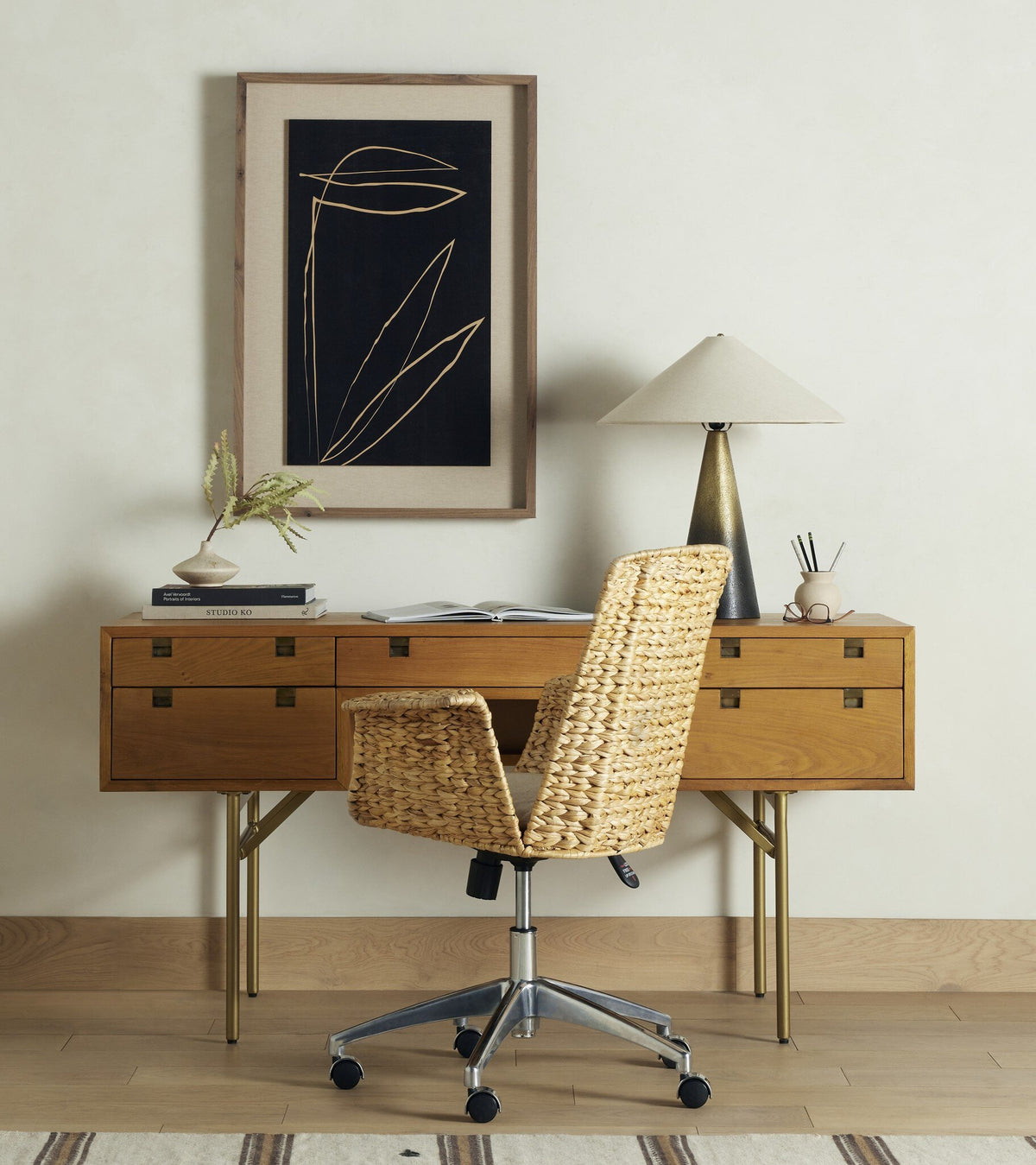 Abstract Botanic Line Drawing  By Roseanne Kenney