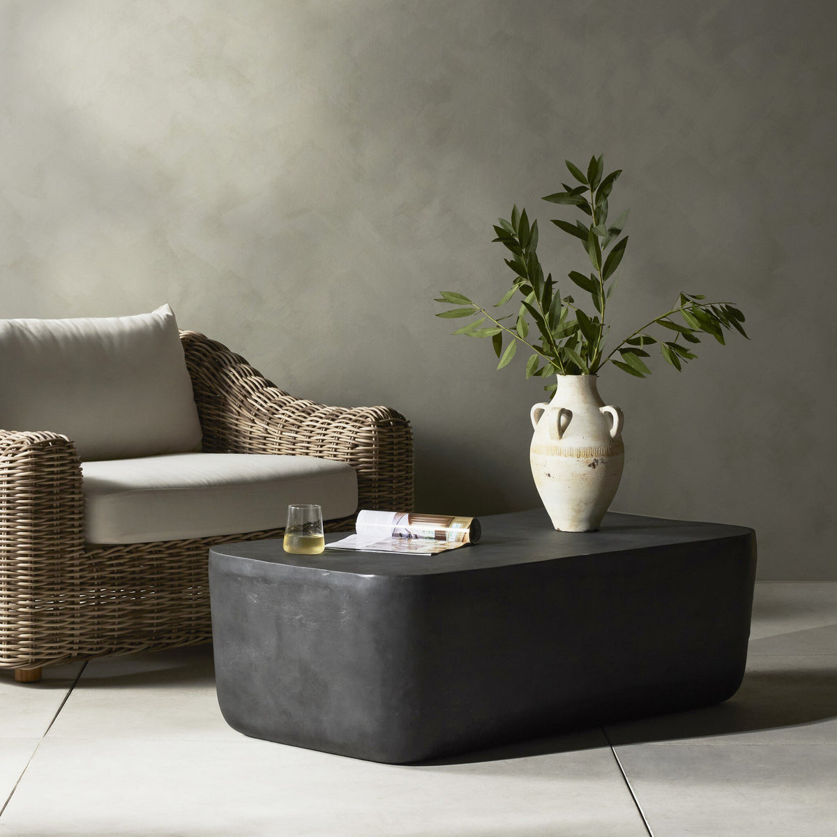 Basil Outdoor Rectangular Coffee Table-Large