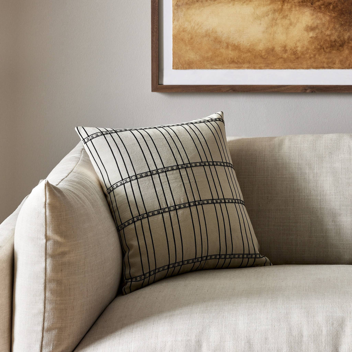 a couch with a pillow on it