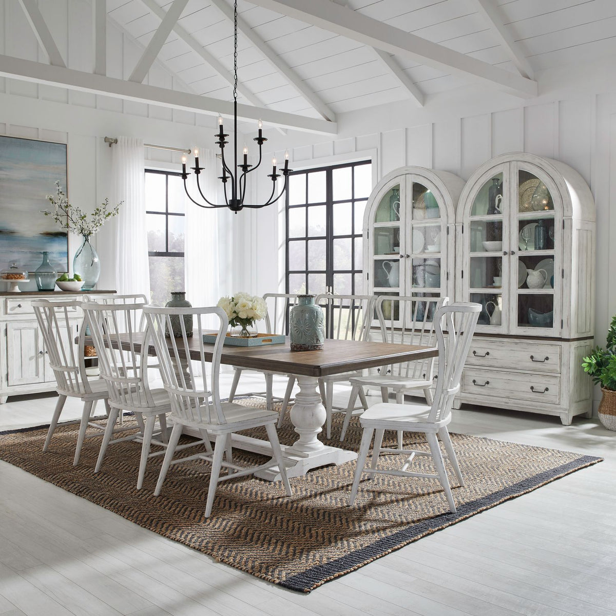 237-DR-9TRS - 9 Piece Trestle Table Set - Liberty Furniture