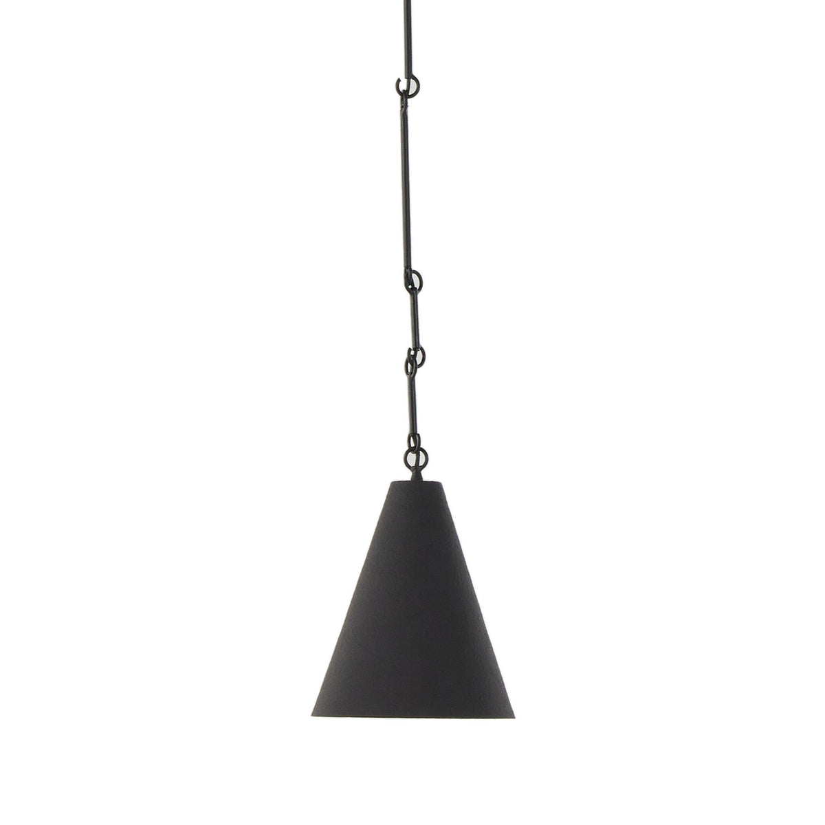 a black lamp from a chain