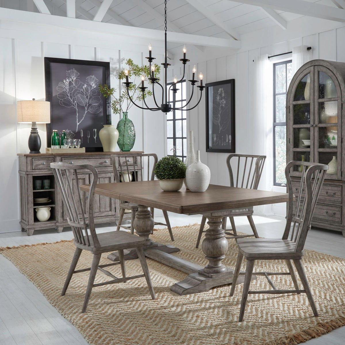 237G-DR-5TRS - 5 Piece Trestle Table Set - Liberty Furniture