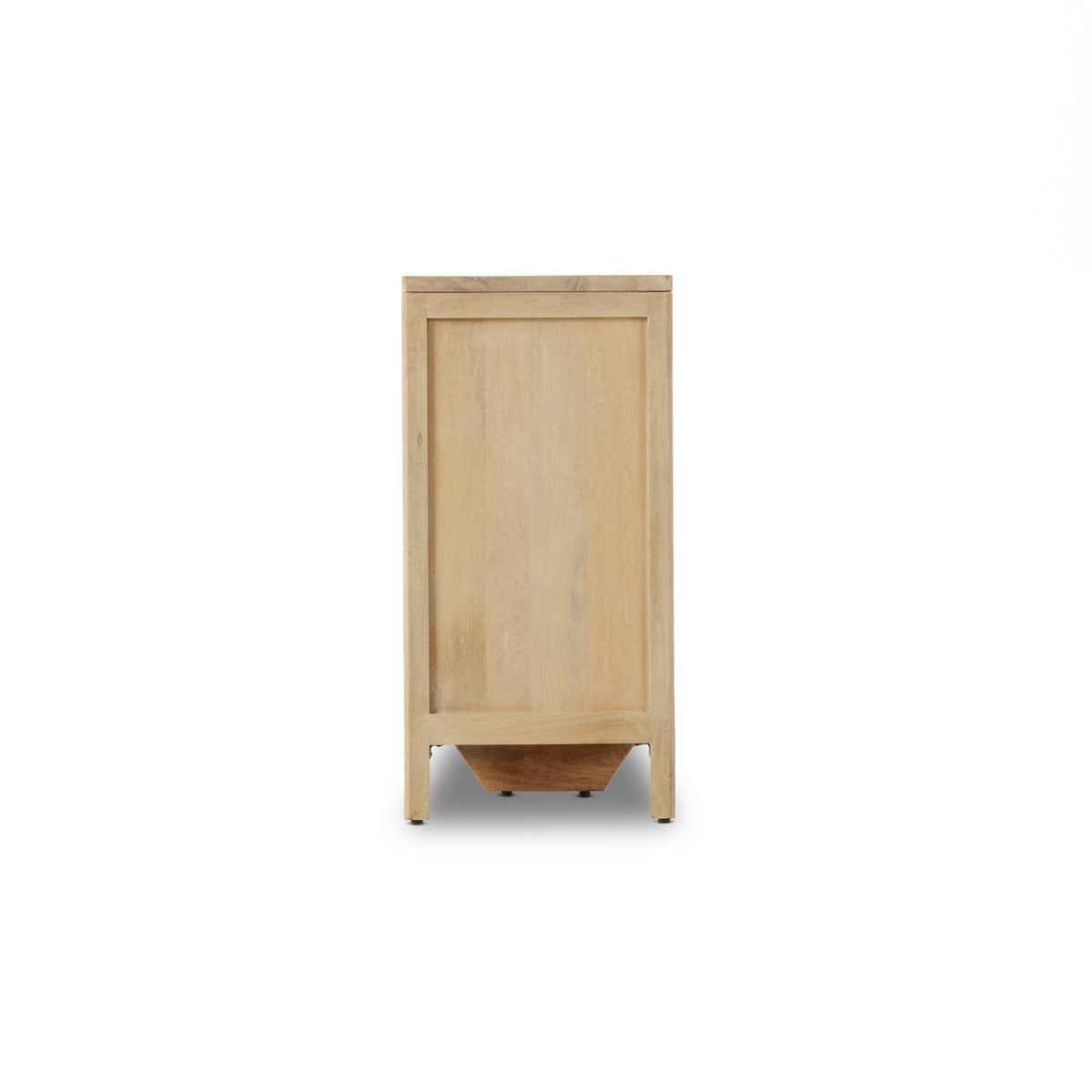 a wooden cabinet with a white background