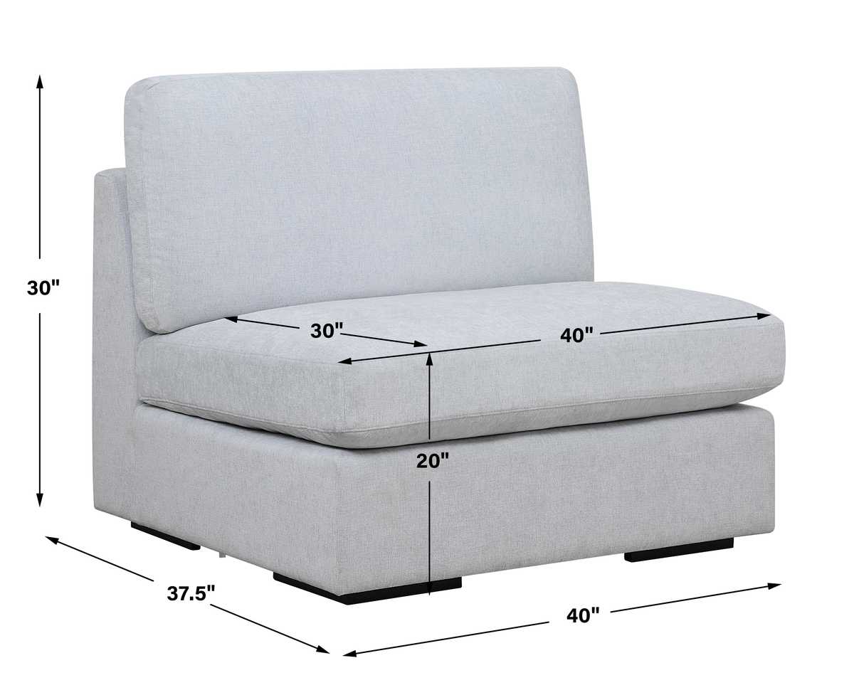 Refuge Sofa, Armless, Cloud Blue