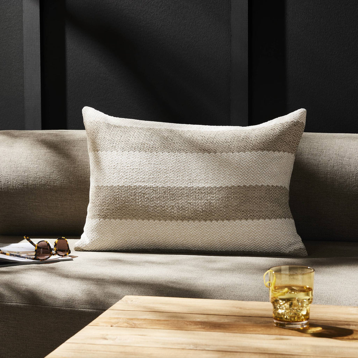 a couch with a pillow on it