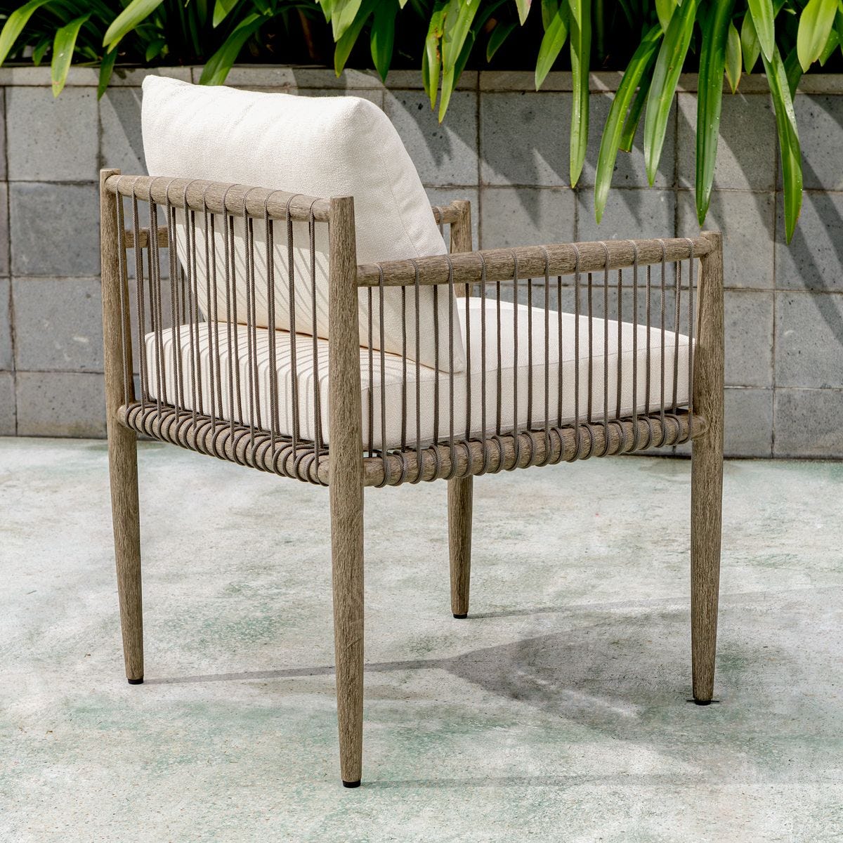 Borneo Outdoor Dining Chair, Oyster