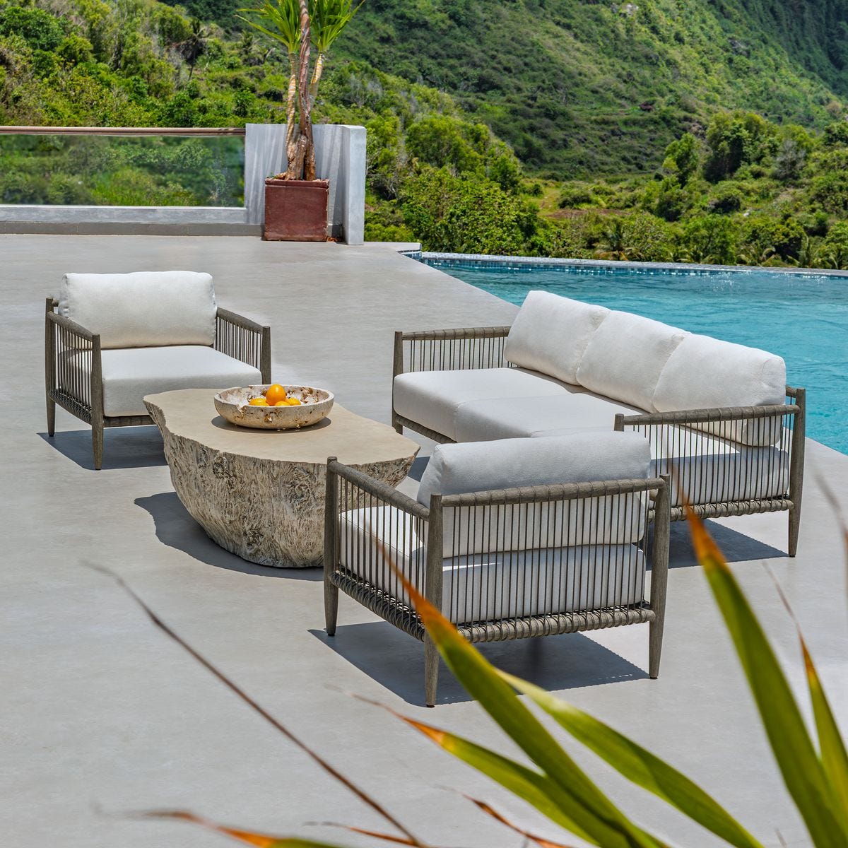 Borneo Outdoor Lounge Chair, Oyster