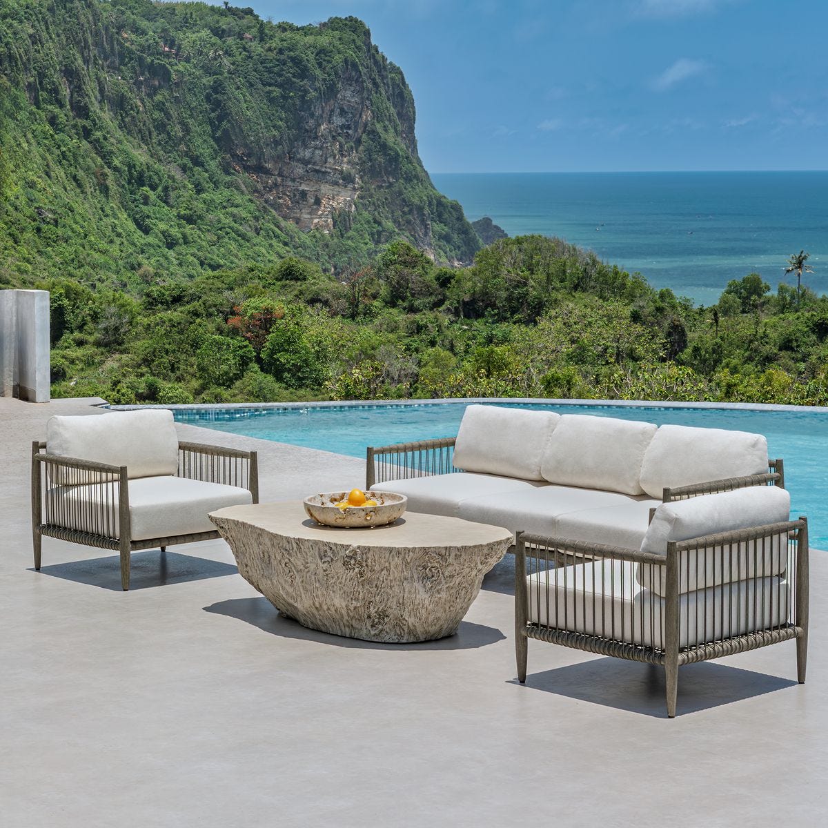 Borneo Outdoor Lounge Chair, Oyster