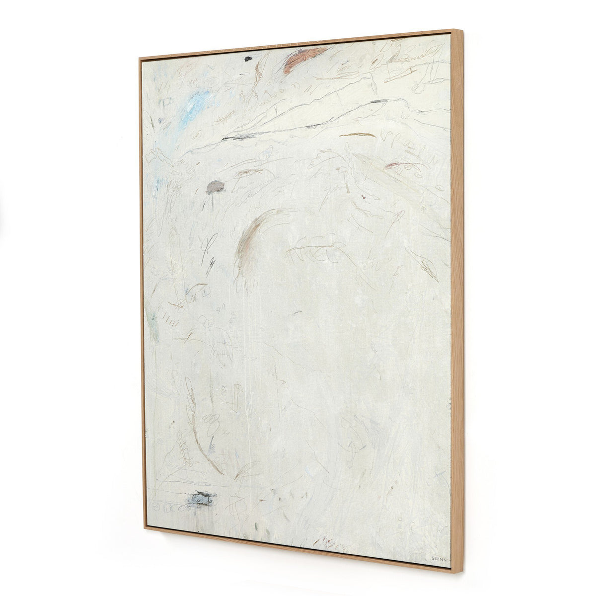a white rectangular painting on a white background