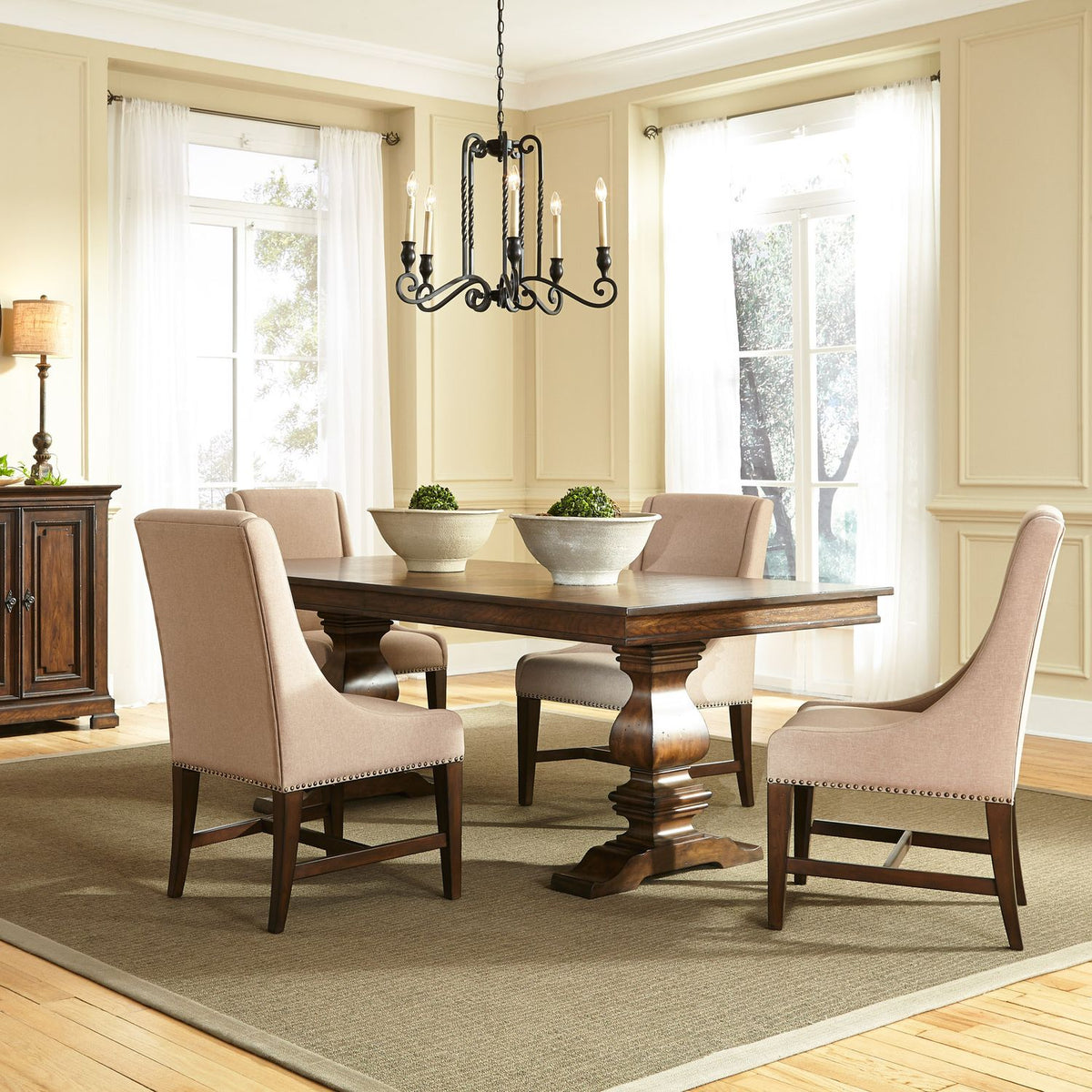 242-DR-5TRS - 5 Piece Trestle Table Set - Liberty Furniture