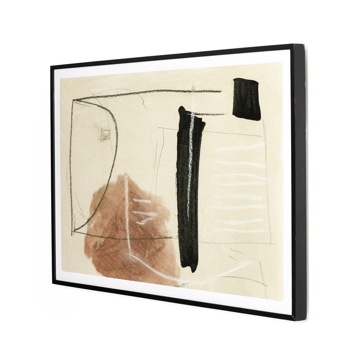 a framed art piece on a wall