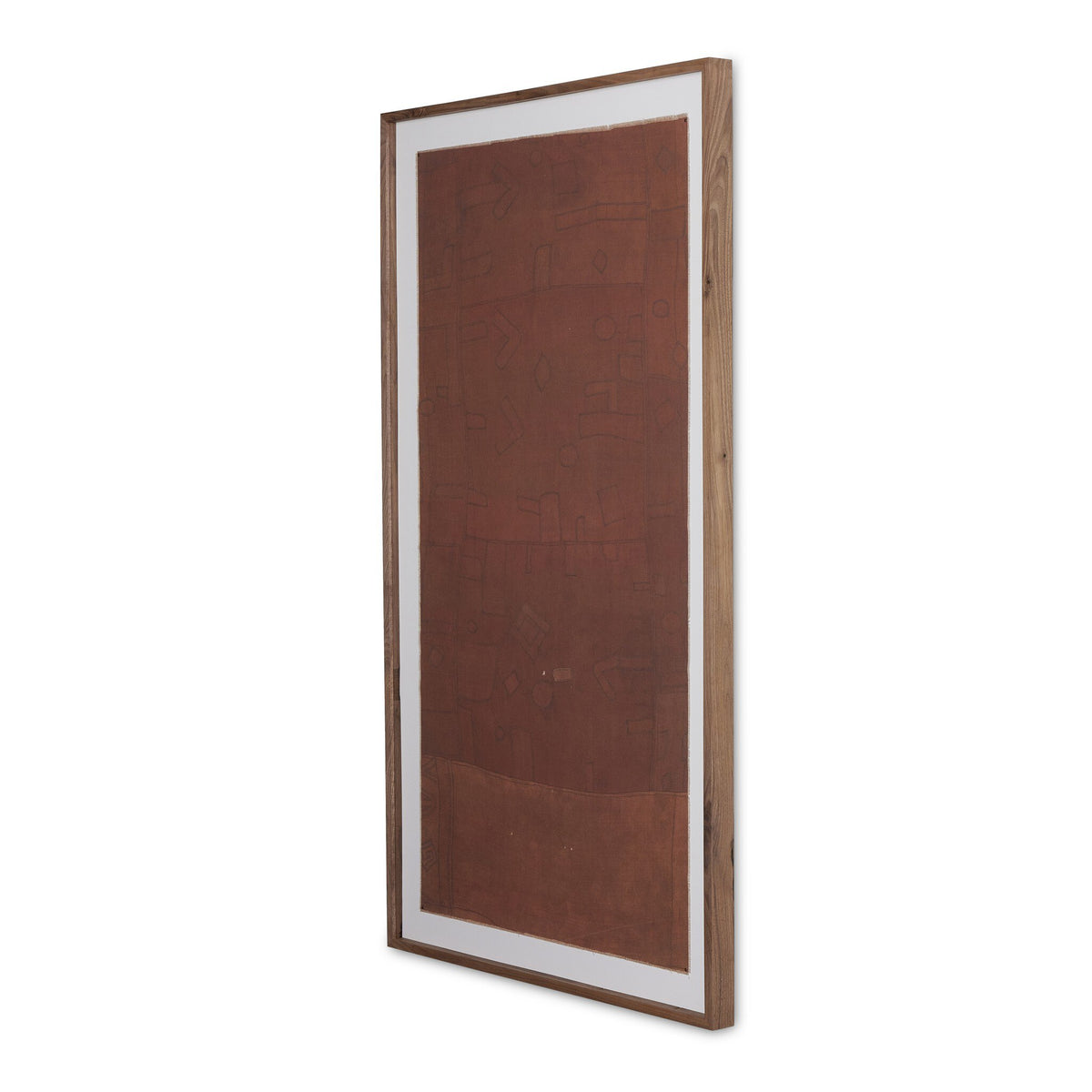 a rectangular brown board with a white border