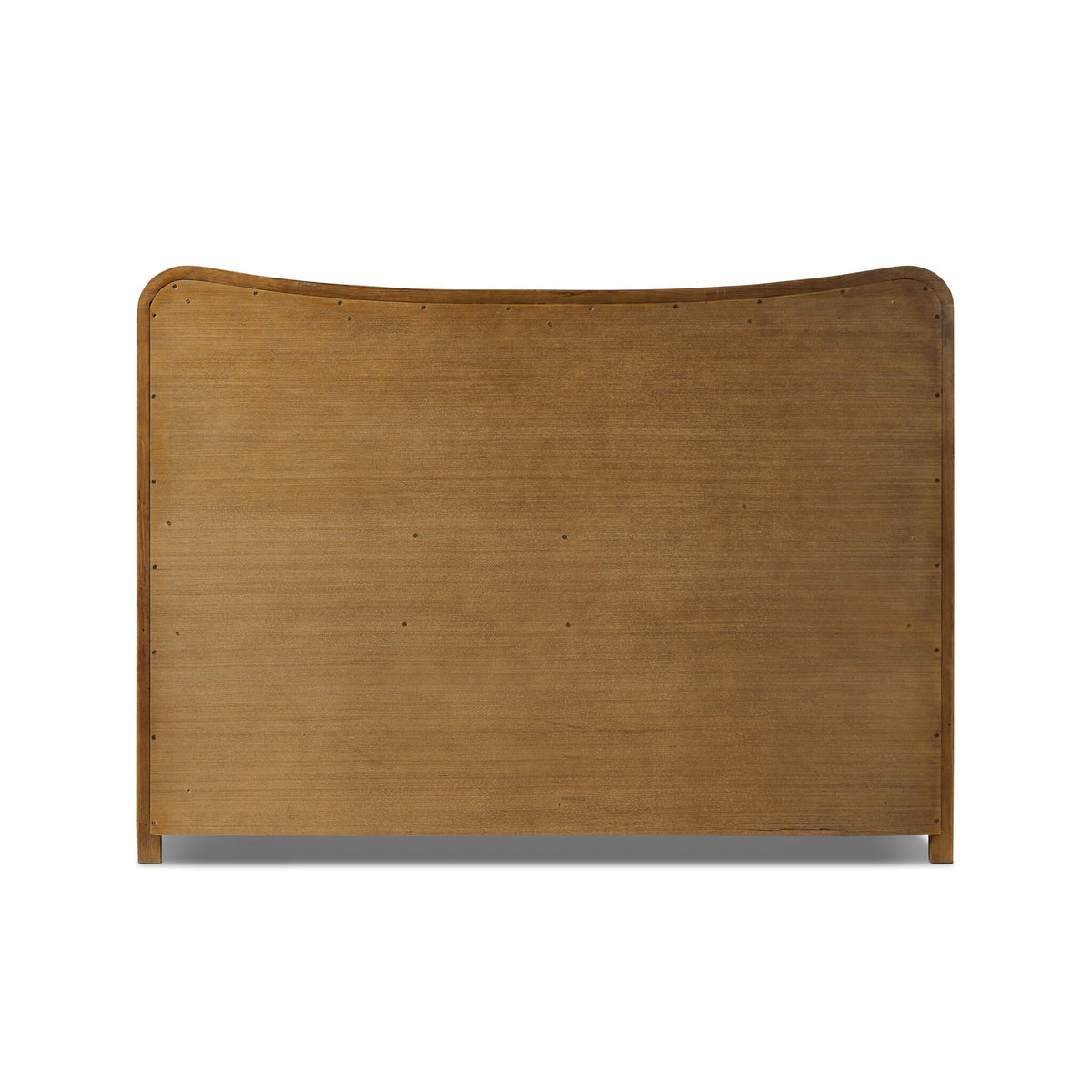 a wooden headboard with curved edges
