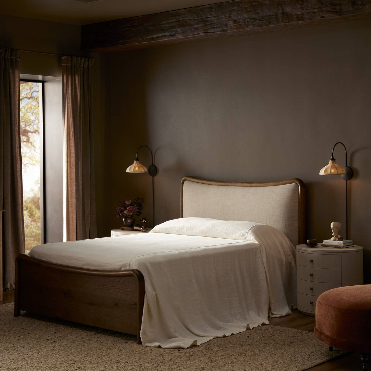 a bed in a room