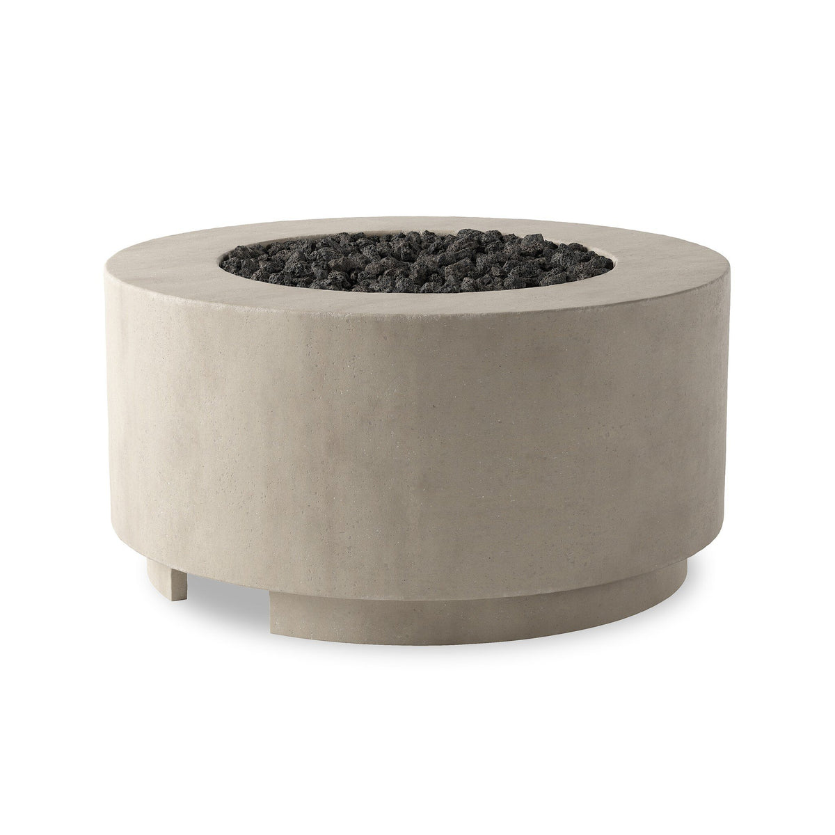 a round stone fire pit
