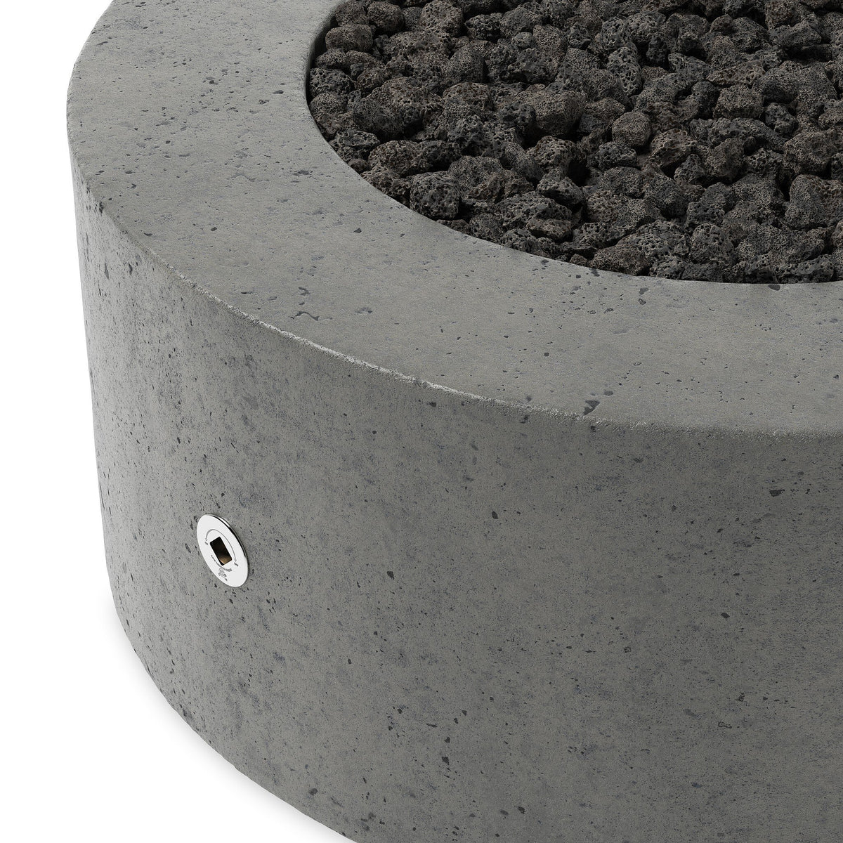a round concrete fire pit