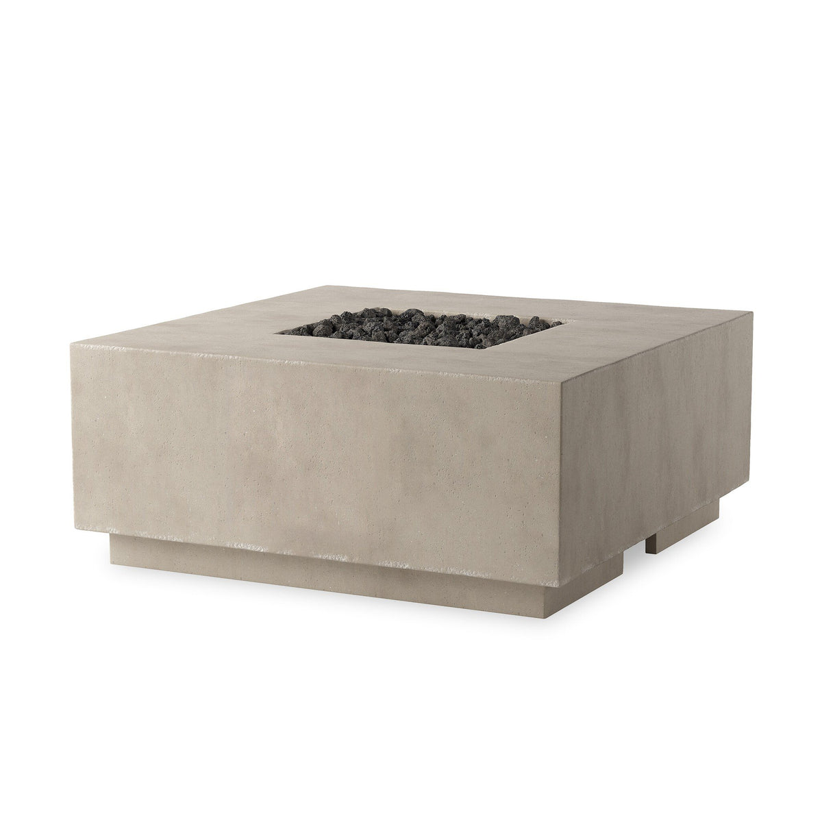 a square concrete fire pit