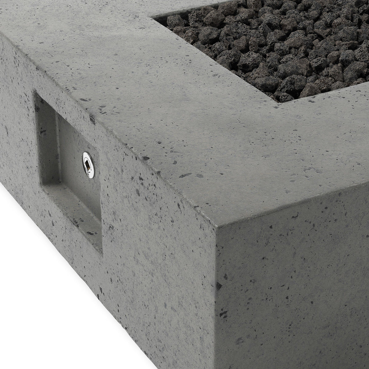 a concrete planter with a square base