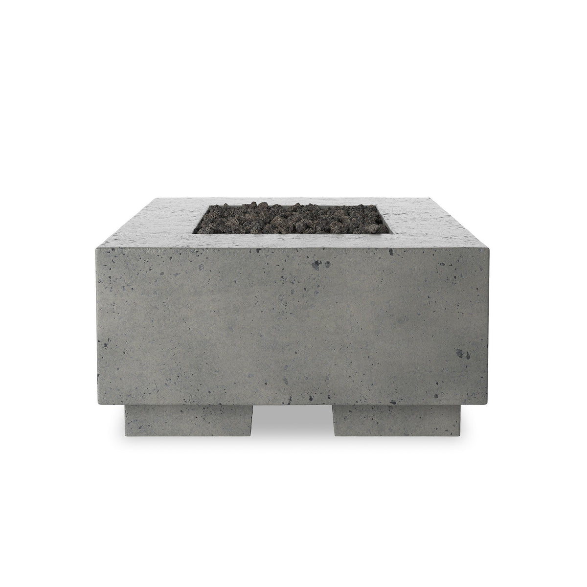a square concrete fire pit