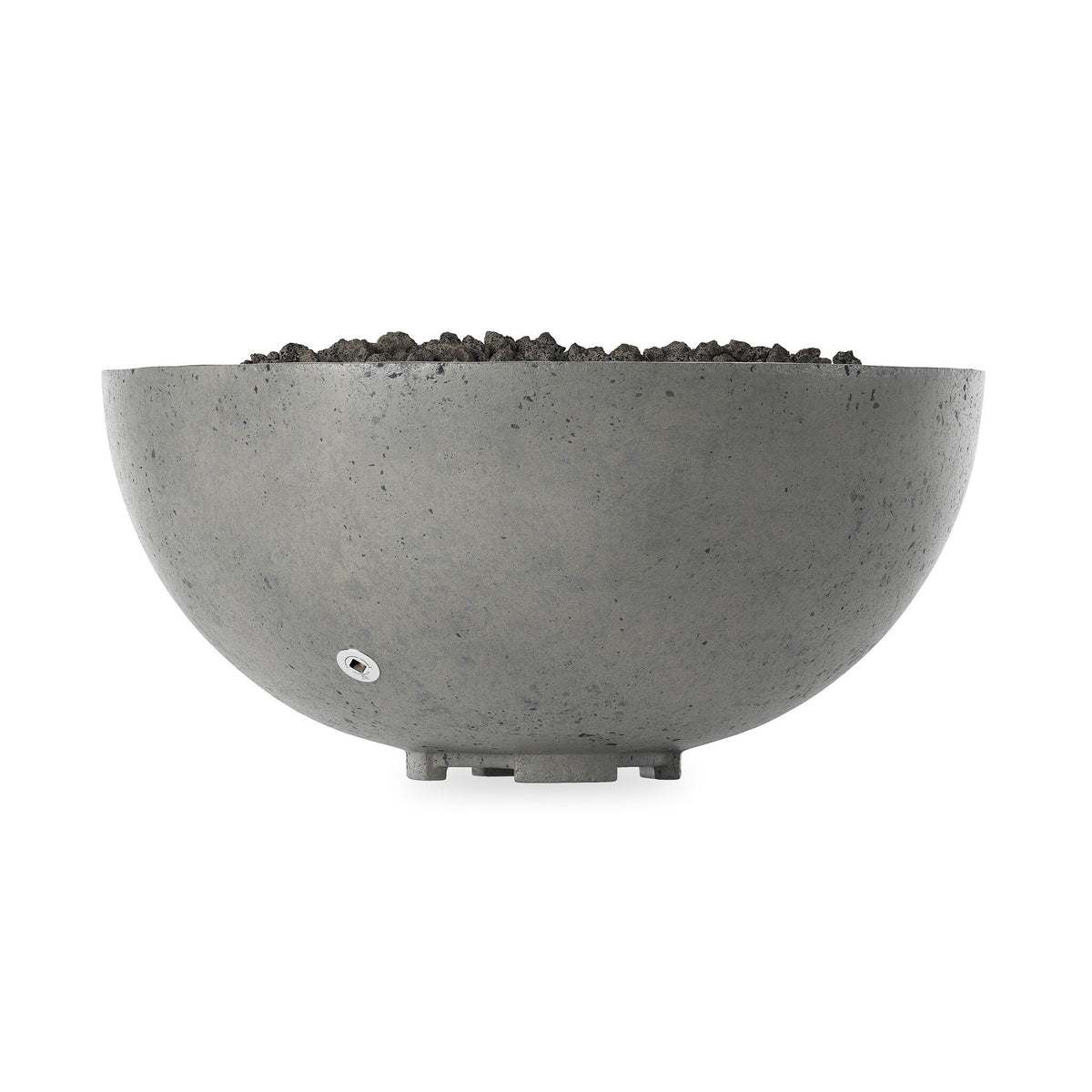 a grey bowl with dirt inside