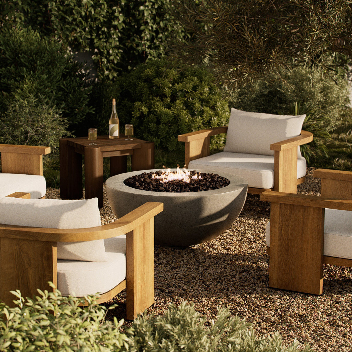 Bronson Outdoor Fire Table-Natural Gas-39" - Four Hands (243856-002)