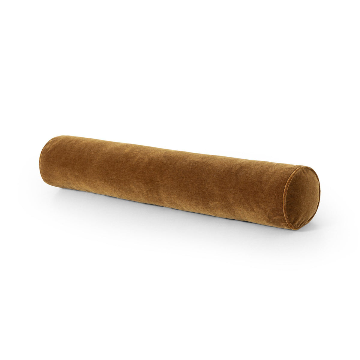 a brown pillow on a white background