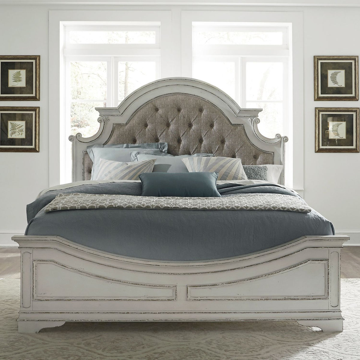 244-BR-CKUBDMN - King California Upholstered Bed, Dresser & Mirror, Night Stand - Liberty Furniture