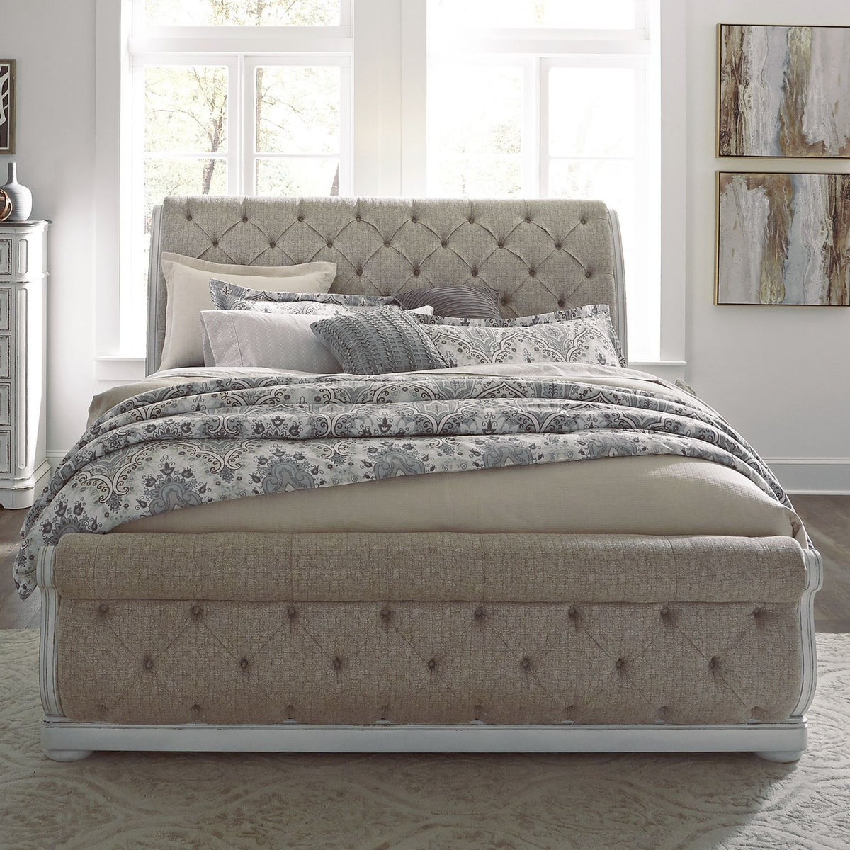 244-BR-KUSL - King Uph Sleigh Bed - Liberty Furniture