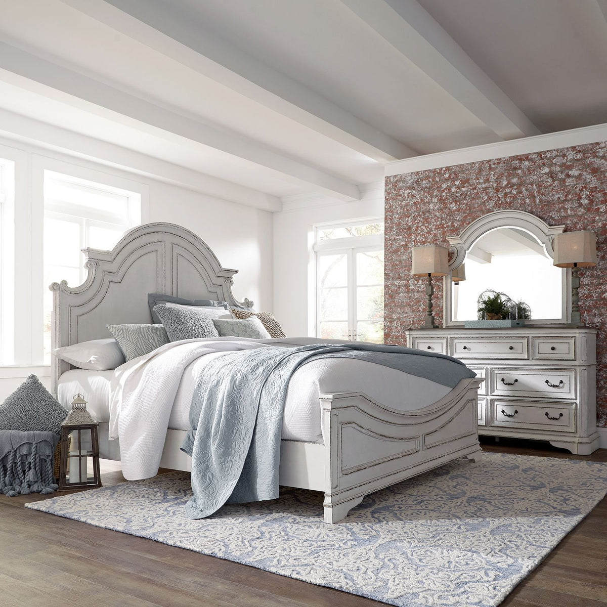 244-BR-QPBDM - Queen Panel Bed, Dresser & Mirror - Liberty Furniture