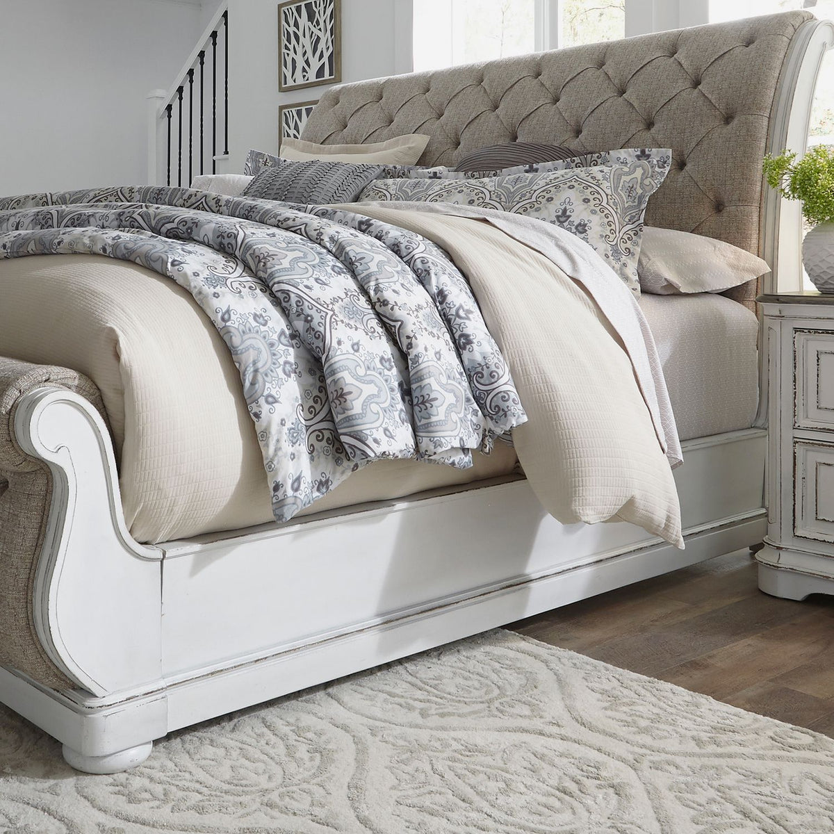 244-BR92C - California King Uph Sleigh Bed Rails - Liberty Furniture