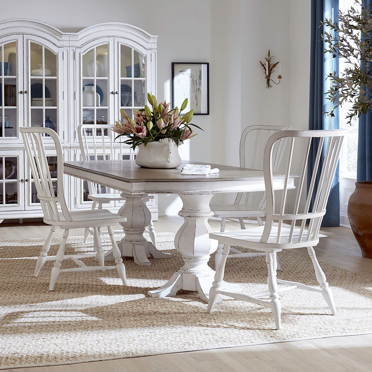 244-DR-52PS - 5 Piece Double Pedestal Table Set - Liberty Furniture