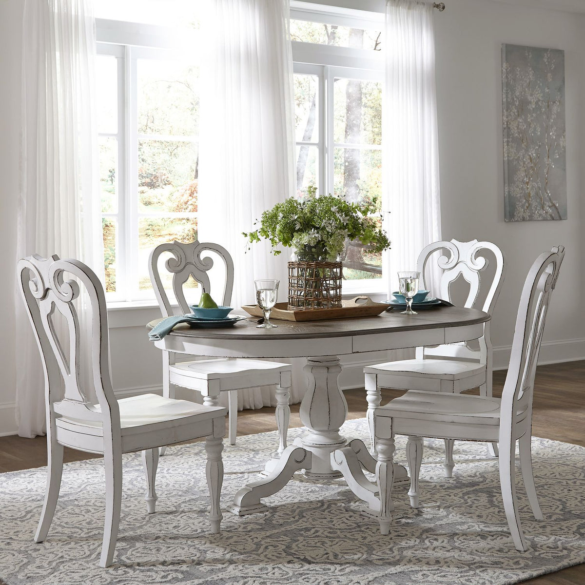 244-DR-5PDS - 5 Piece Pedestal Table Set - Liberty Furniture