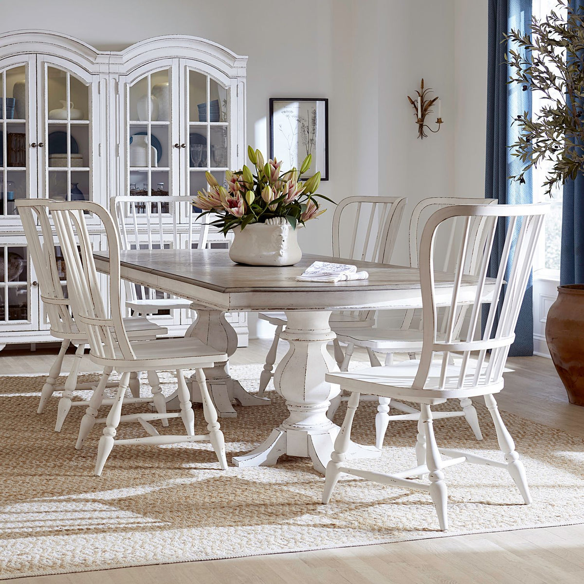 244-DR-72PS - 7 Piece Double Pedestal Table Set - Liberty Furniture