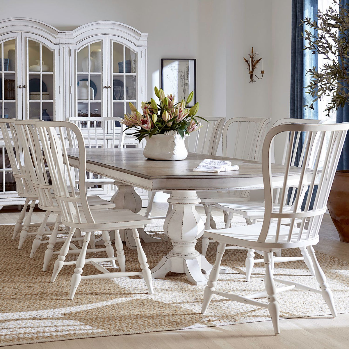 244-DR-92PS - 9 Piece Double Pedestal Table Set - Liberty Furniture