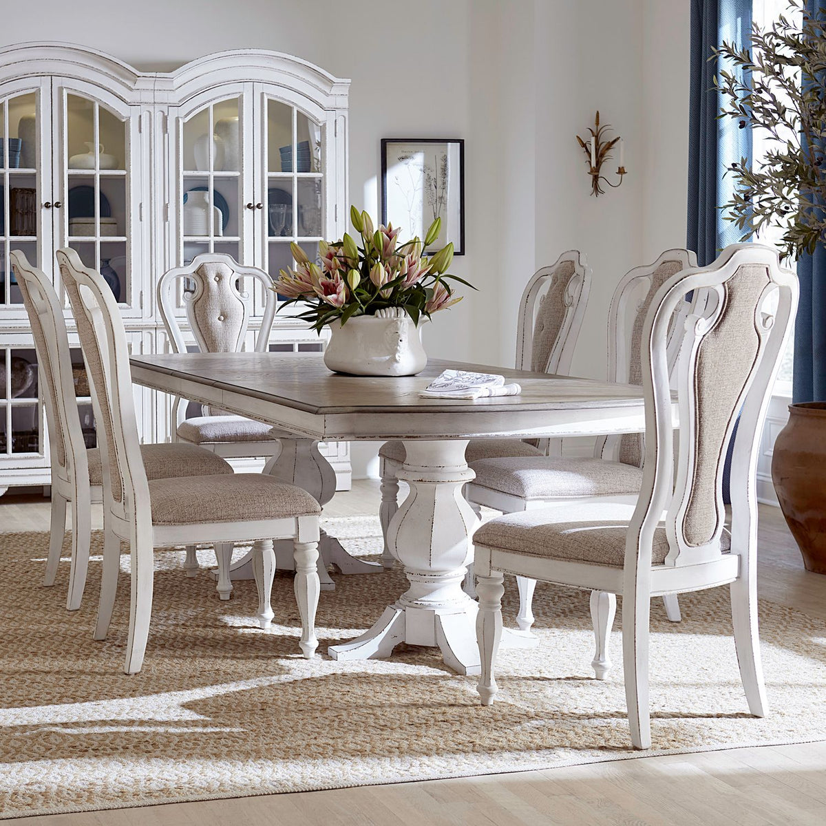 244-DR-O72PS - Opt 7 Piece Double Pedestal Table Set - Liberty Furniture