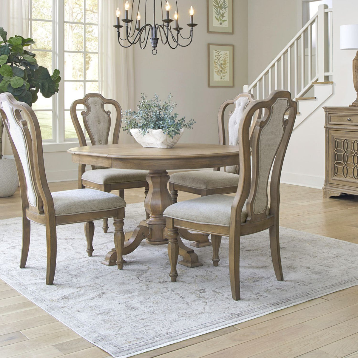 244N-DR-5PDS - 5 Piece Pedestal Table Set - Liberty Furniture