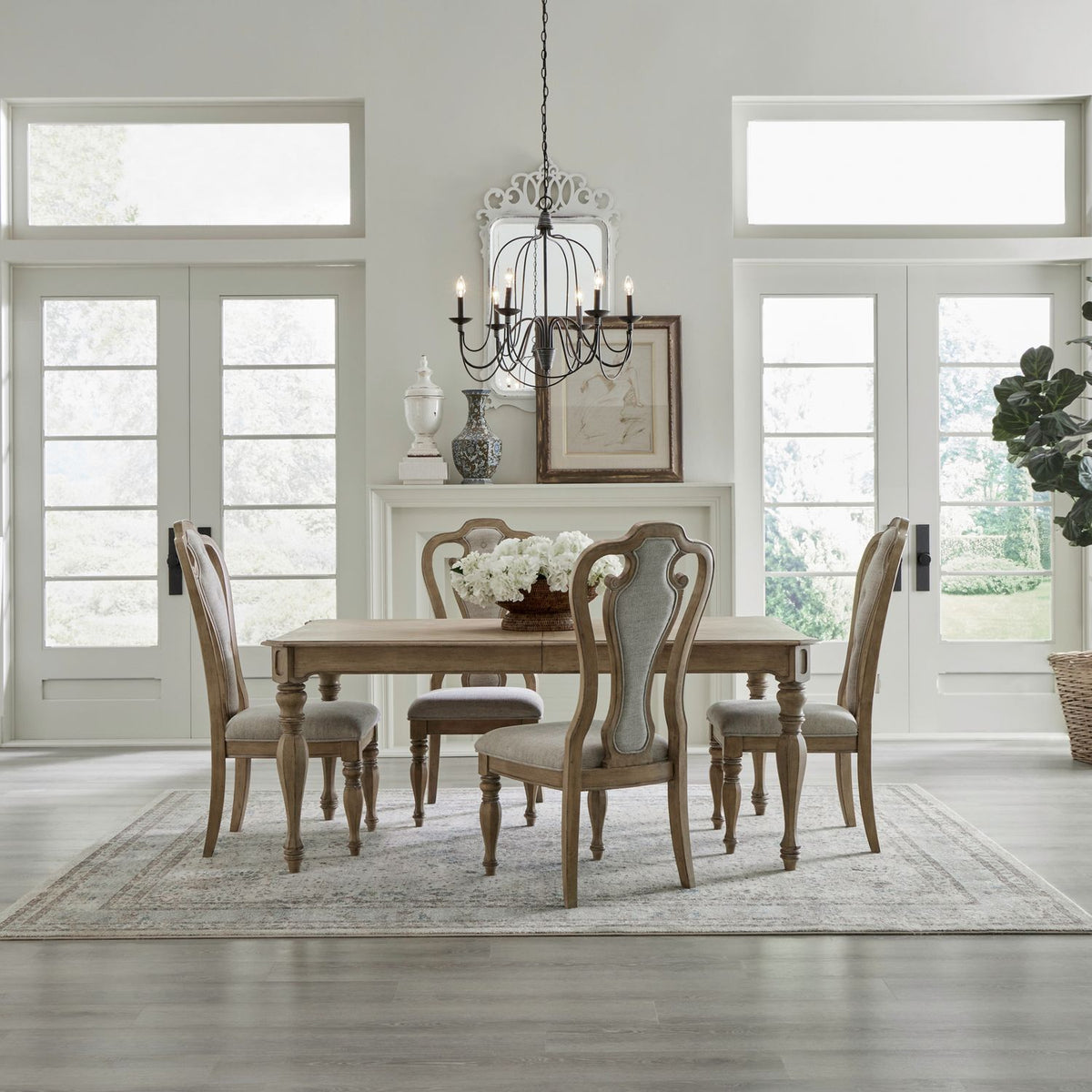 244N-DR-5RLS - 5 Piece Rectangular Table Set - Liberty Furniture