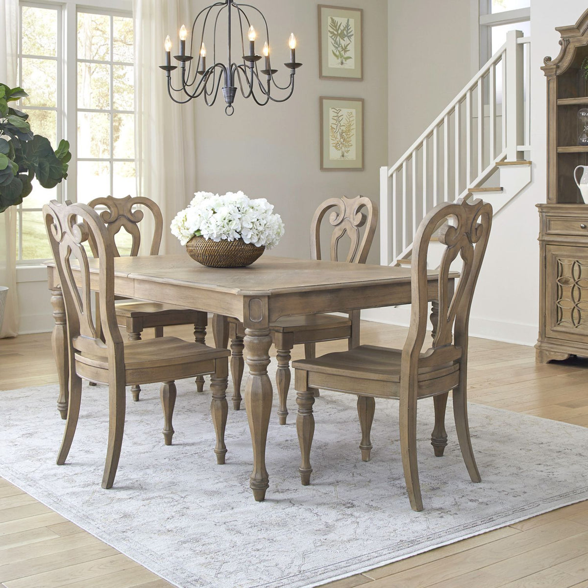 244N-DR-O5RLS - Opt 5 Piece Rectangular Table Set - Liberty Furniture