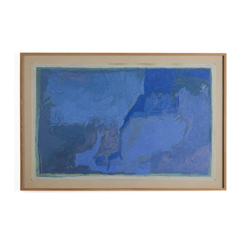 a blue and white painting