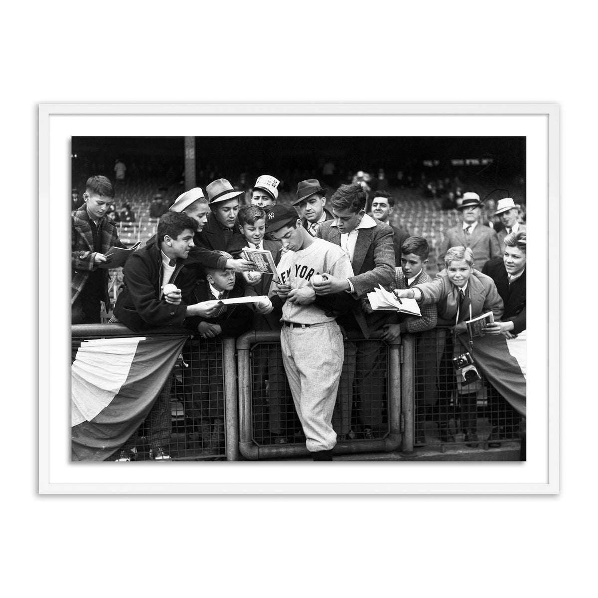 Joe Dimaggio Signing Autotgraphs For Fans By Getty Images