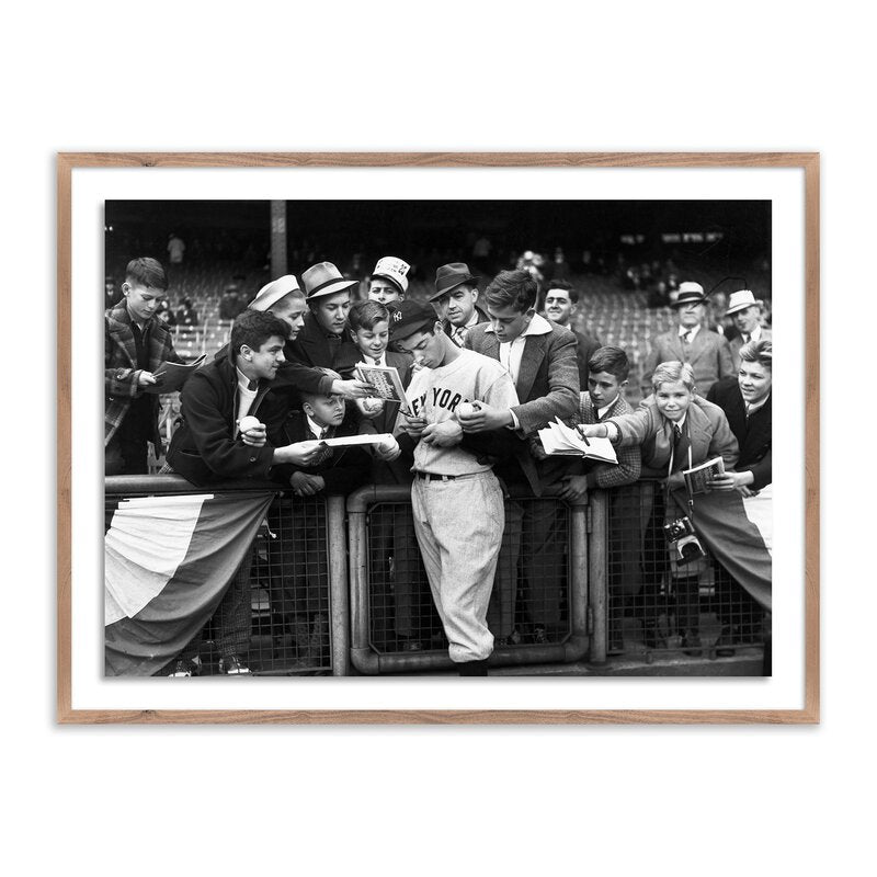 Joe Dimaggio Signing Autotgraphs For Fans By Getty Images