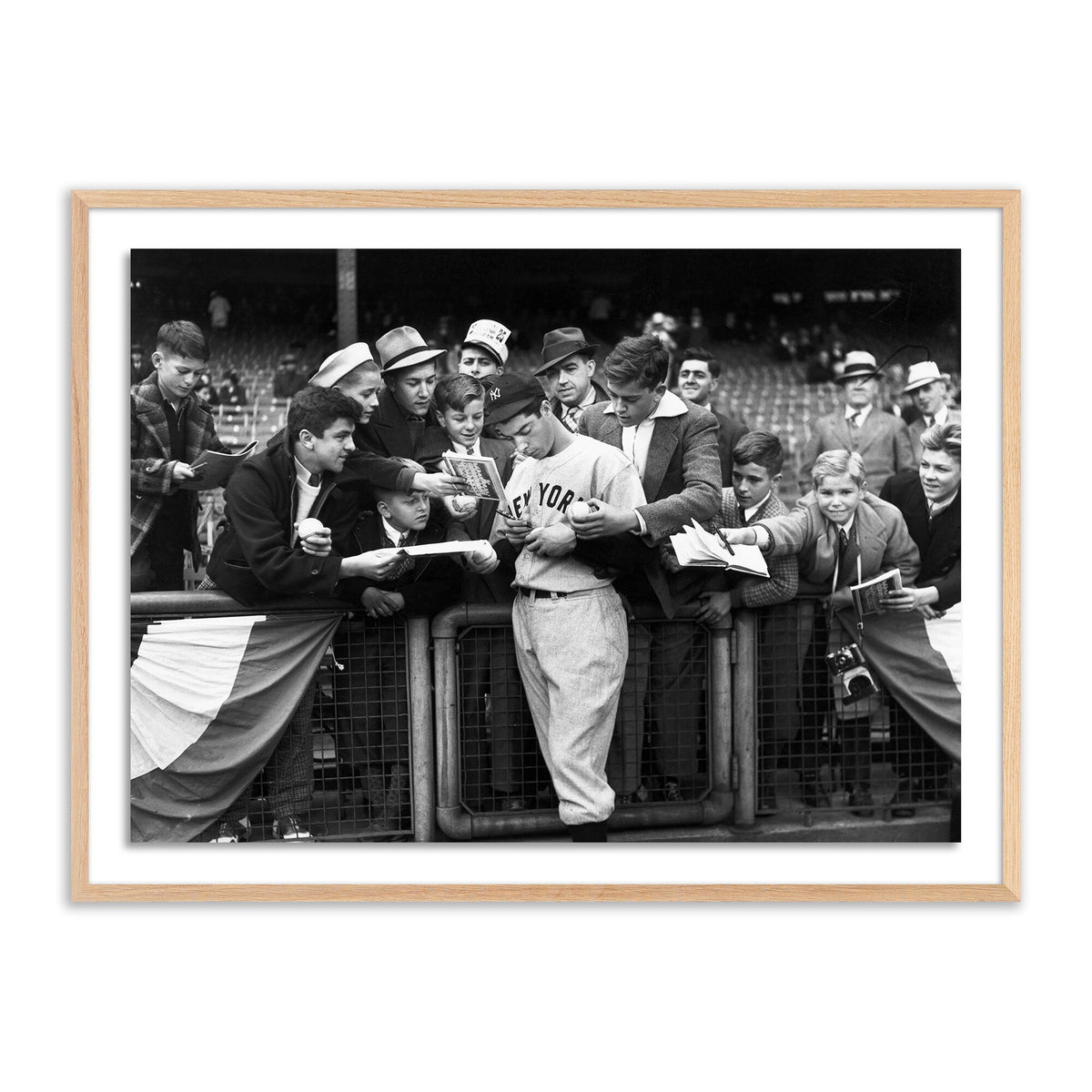Joe Dimaggio Signing Autotgraphs For Fans By Getty Images