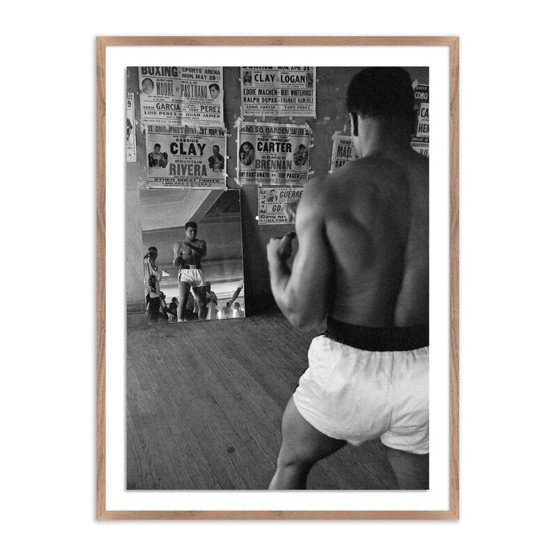 Cassius Clay Watching Himself In A Mirror By Getty Images