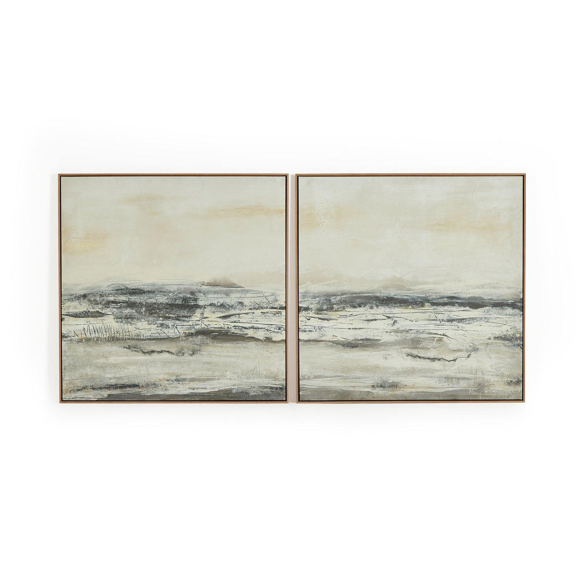 a two framed art on a white background