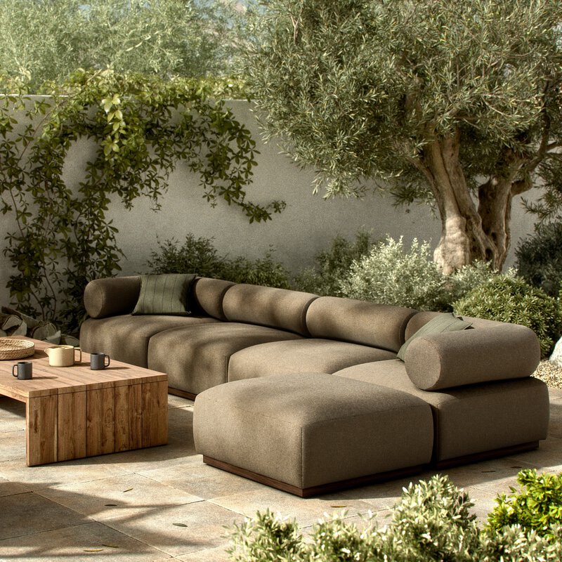 Lenox Outdoor 4pc Sectional W/Ottoman